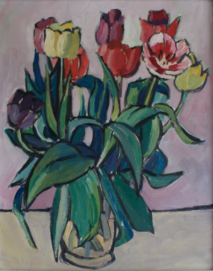 Vaas met tulpen